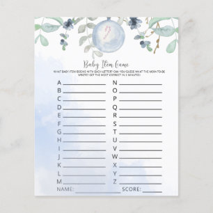 Winter Baby Item Game. Baby Shower Game