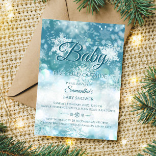 Winter baby it's cold outside baby shower  invitation