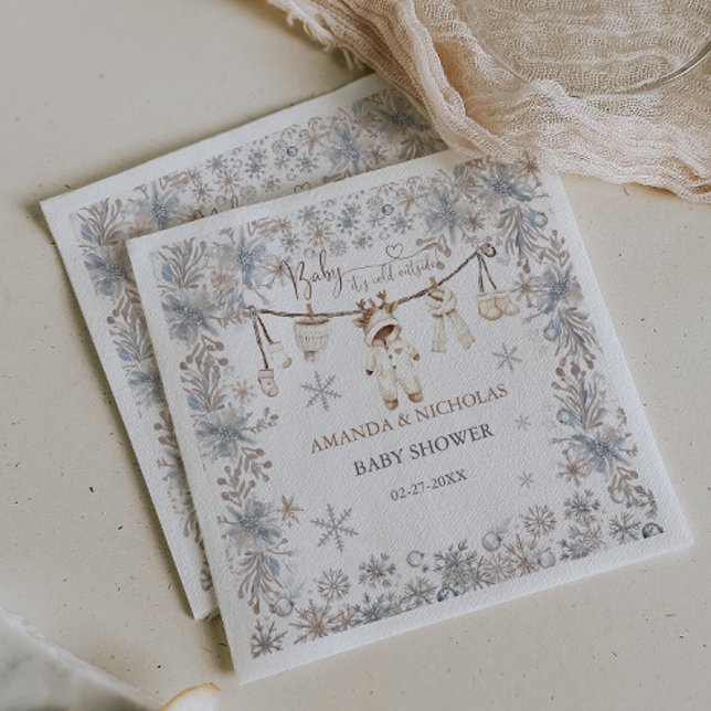Winter Baby it's Cold Outside Baby Shower Napkin (Creator Uploaded)