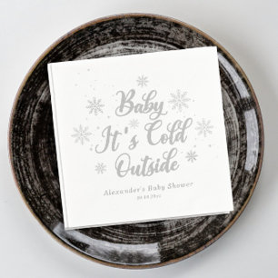 Winter Baby It's Cold Outside Baby Shower  Napkin