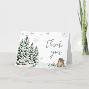 Winter Baby It's Cold Outside Baby Shower Thank You Card