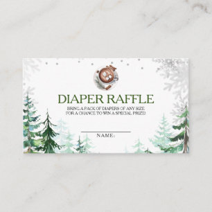 Winter Baby It's Cold Outside Cocoa Diaper Raffle Enclosure Card
