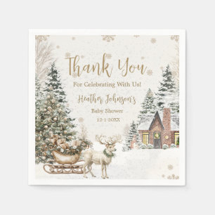 Winter Baby It's Cold, Snowflakes Baby Shower Napkin