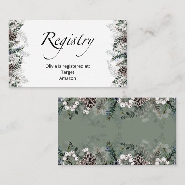 Winter Baby Registry Enclosure Card (Front/Back)