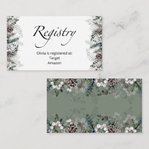 Winter Baby Registry Enclosure Card