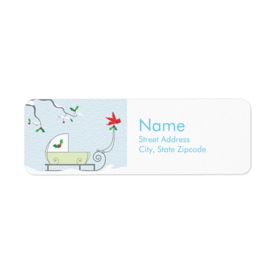 Winter Baby Shower Address Label