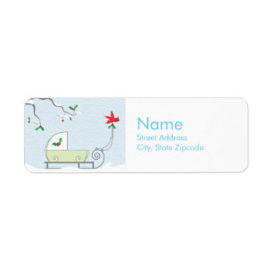 Winter Baby Shower Address Label Return Address Label