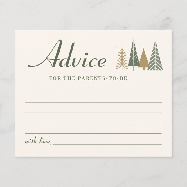 Winter Baby Shower Advice Card (Front)