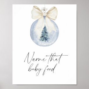 Winter baby shower - Baby name that food Poster