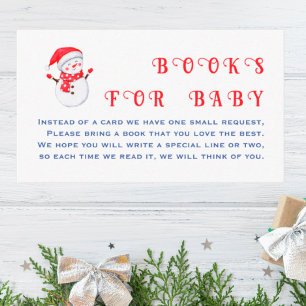 Winter baby shower Book for Baby Enclosure Card