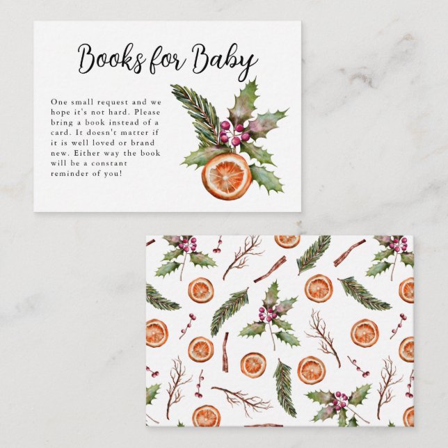 Winter Baby Shower Book Request Enclosure Card (Front/Back)
