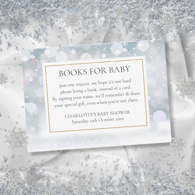 Winter Baby Shower Books For Baby Book Request Enclosure Card (Winter Baby Shower Books For Baby Book Request Enclosure Card)