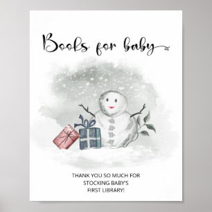 Winter baby shower Books for baby Poster