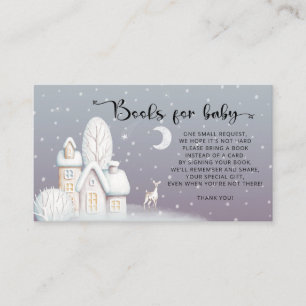 Winter Baby shower books for baby ticket Enclosure Card