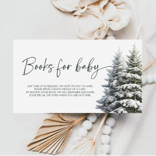 Winter Baby Shower Books For Baby Ticket Enclosure Card