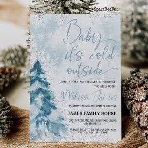 Winter baby shower Boy Baby it's cold outside Baby Invitation