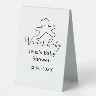 Winter baby shower cookie black scribble hand-draw