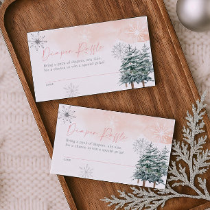 Winter baby Shower Diaper Raffle Card