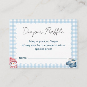 Winter Baby Shower Diaper Raffle Enclosure Card