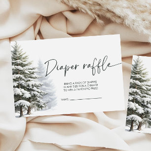 Winter Baby Shower Diaper Raffle  Enclosure Card