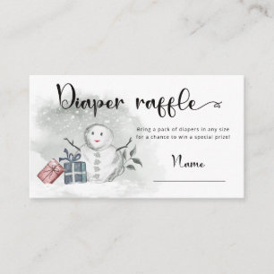 Winter baby shower diaper raffle enclosure card