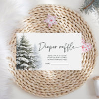 Winter Baby Shower Diaper Raffle Ticket