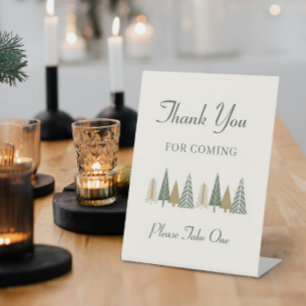 Winter Baby Shower Favour Pedestal Sign