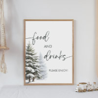 Winter Baby Shower Food And Drinks Sign