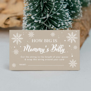 Winter Baby Shower Game How Big Is Mummy's Belly Enclosure Card