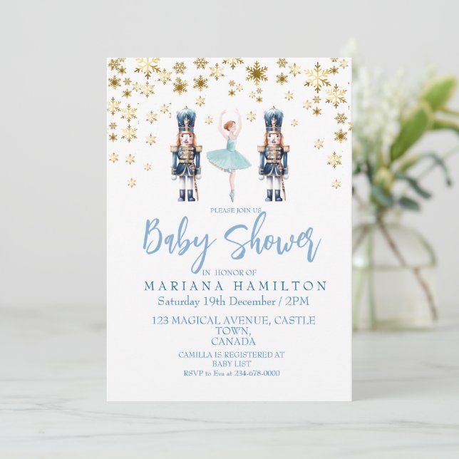 Winter Baby Shower gender neutral Invitation (Standing Front)