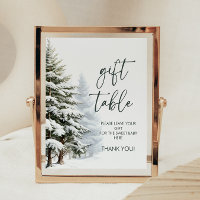 Winter Baby Shower Gift Table Sign