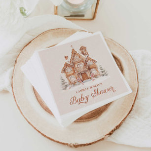 Winter Baby Shower Gingerbread House Napkin