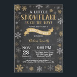 Winter Baby Shower Gold Snowflake Chalkboard Invitation<br><div class="desc">Winter Baby Shower invitation. Gold Snowflake. Boy or Girl Baby Shower Invitation. Winter Holiday Baby Shower Invite. Gold Snowflakes. Chalkboard Background. For further customisation,  please click the "Customise it" button and use our design tool to modify this template.</div>