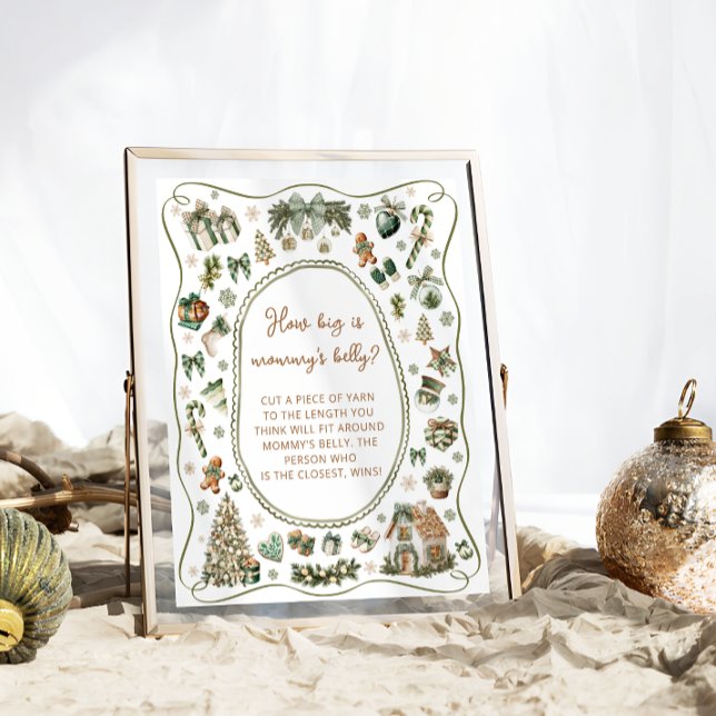 Winter Baby Shower How Big is Mummy's Belly Poster (Creator Uploaded)