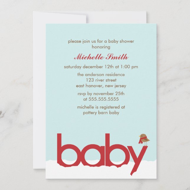 Winter Baby Shower Invitation (Front)