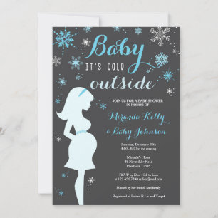 Winter Baby Shower Invitation, Blue Winter Invitation