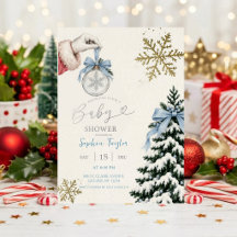 Winter Baby Shower Invitation | Elegant Snowflake