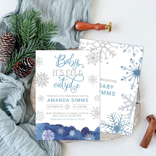 Winter Baby Shower Invitation It's Cold Outside (Creator Uploaded)
