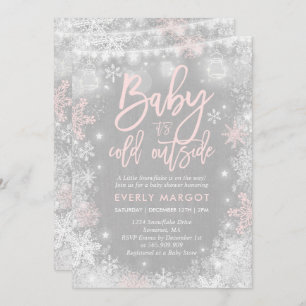 Winter Baby Shower Invitation Rustic Winter Shower