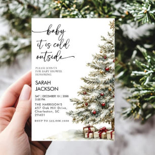 Winter Baby Shower Invitation set, baby it's cold