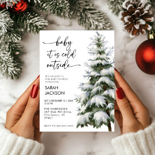 Winter Baby Shower Invitation set, baby it's cold 