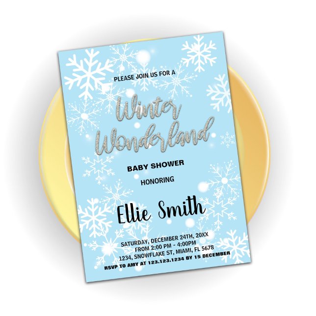 Winter Baby Shower Invitations Blue (Winter Baby Shower Invitations Blue)
