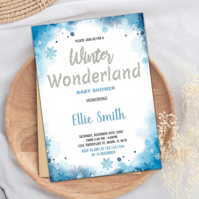Winter Baby Shower Invitations Blue Cloud (Winter Baby Shower Invitations Blue Cloud)