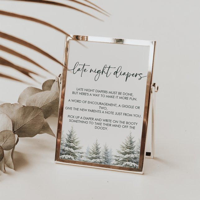 Winter Baby Shower Late Night Diapers Sign (Creator Uploaded)