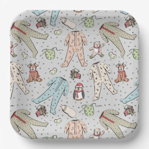 Winter Baby Shower Light Grey Paper Plates