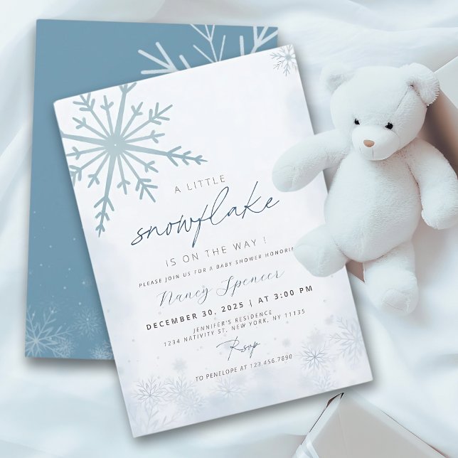 Winter Baby Shower Little Snowflake  Invitation (Creator Uploaded)