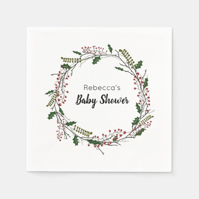 Winter baby shower napkin (Front)