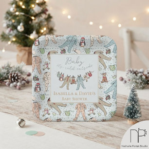 Winter Baby Shower Paper Plates