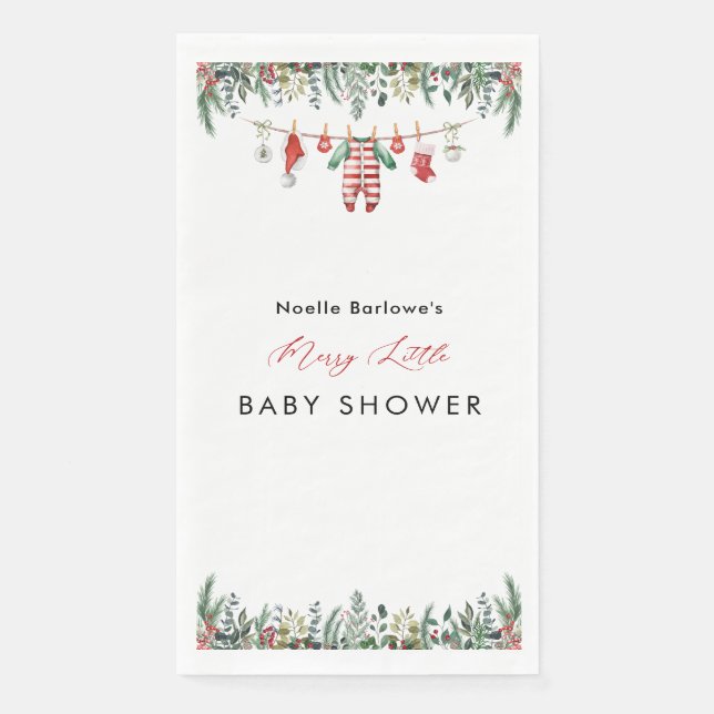 Winter Baby Shower Party Napkins (Front)