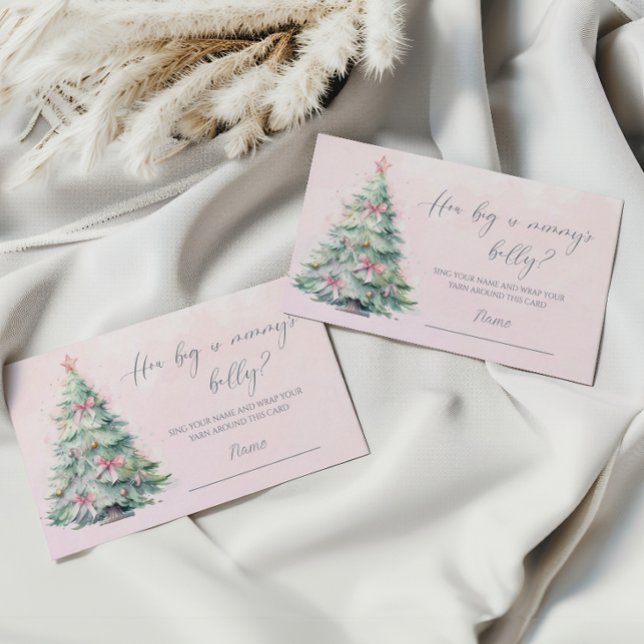 Winter baby shower pink how big is mummy's belly   enclosure card (Creator Uploaded)